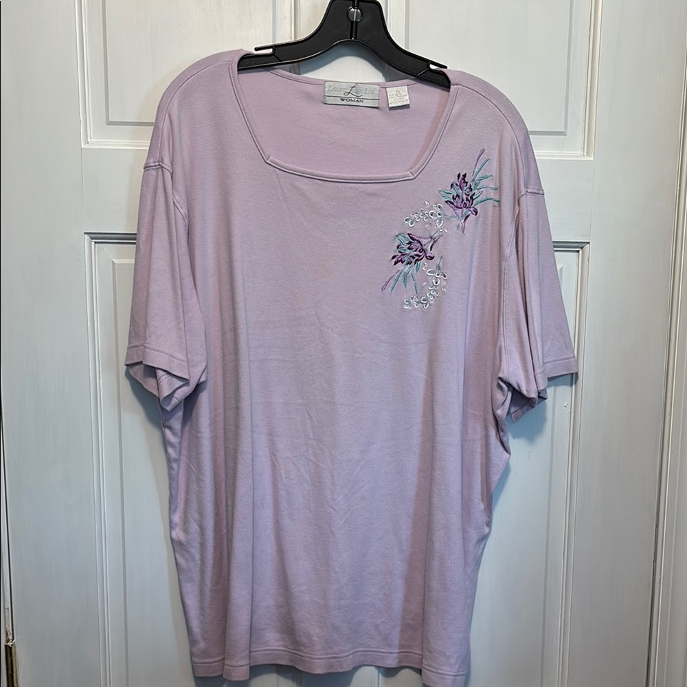 Purple Relaxed Boxy Short Sleeve Tee